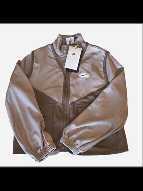 Nike Men’s Taupe Full‑Zip Track Jacket
